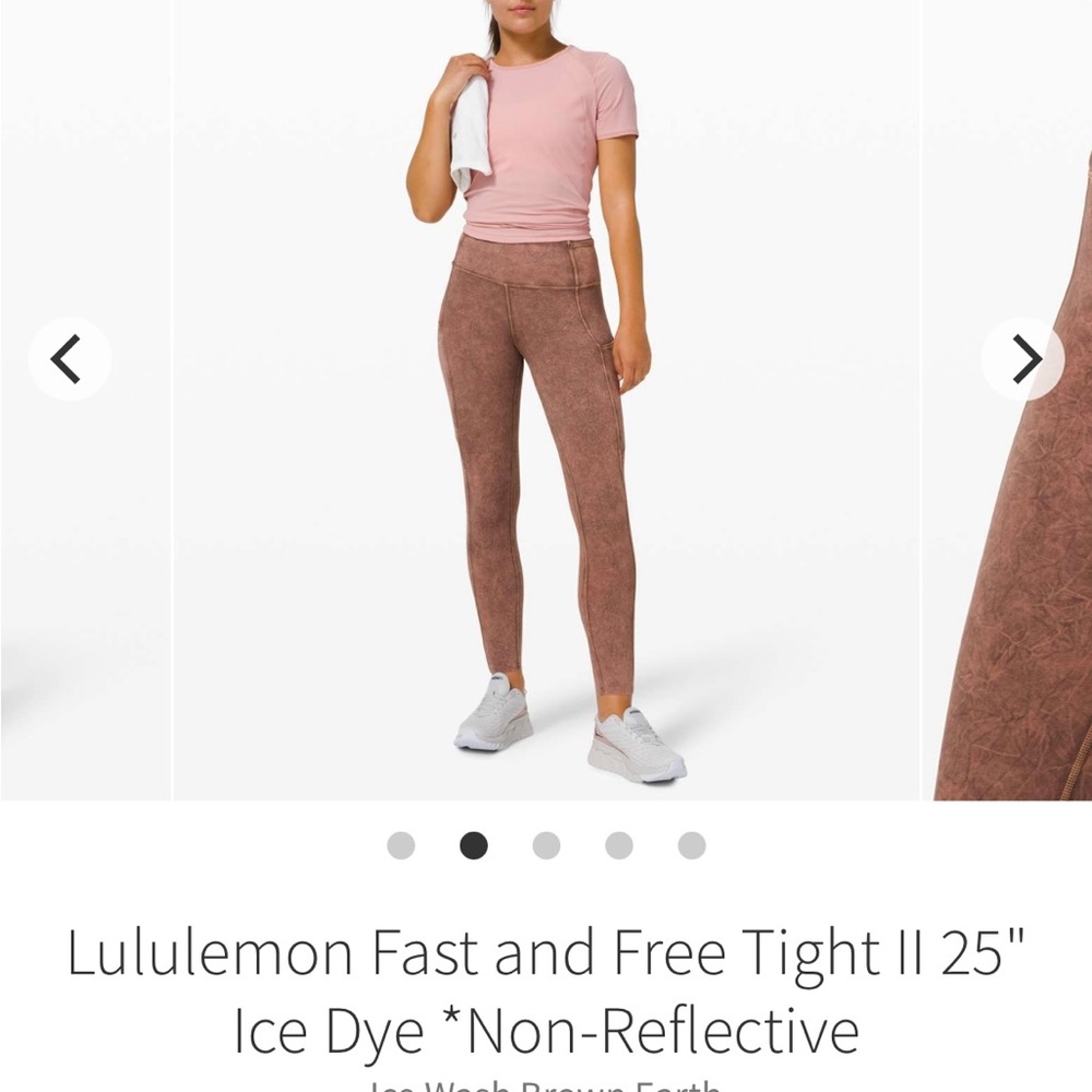 Lululemon Fast and Free tight 25” Ice Dye Non Reflective sz 4 Wash Brown Earth